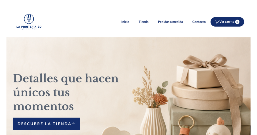 Vista previa de la web de La Printería 3D